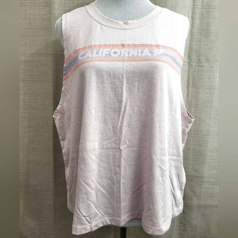 Fabletics Womens Pink California Sleeveless Athletic Active Top‎ Shirt Size XL